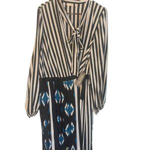 Eva Mendes NY&C Stripped, Pleated Wrap Dress